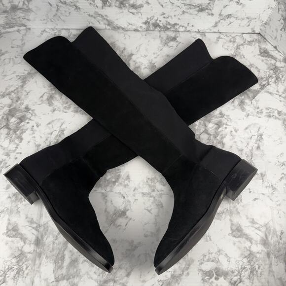 Stuart Weitzman Womens Keelan City Over the Knee Boot Size 9 Black Nappa Leather - Picture 4 of 8